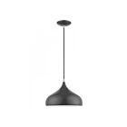 Livex Lighting 41172-96 Amador 1-Lumière 60W Gris foncé brillant avec accents en chrome poli Suspendu