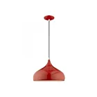 Livex Lighting 41173-72 Amador 1-Lumière 60W Rouge brillant avec accents chromés polis Suspendu