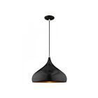 Livex Lighting 41174-68 Amador 1-Lumière 60W Noir brillant avec accents chromés polis Suspendu