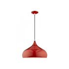 Livex Lighting 41174-72 Amador 1-Lumière 60W Rouge brillant avec accents en chrome poli Suspendu