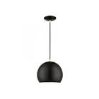 Livex Lighting 41181-68 Pendant 1-Lumière 60W Noir brillant avec accents en laiton poli Suspendu