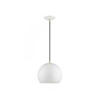 Livex Lighting 41181-69 Pendant 1-Lumière 60W Blanc brillant avec accents en laiton poli Suspendu