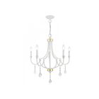 Livex Lighting 41275-03 Glendale 5-lumières 300W Blanc avec accents en laiton poli Lustre