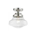 Livex Lighting Avondale 41291-91 1-Lumière 60W Nickel brossé Plafonnier Semi Encastré