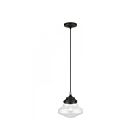 Livex Lighting 41293-04 Avondale 1-Lumière 60W Noir avec accents en nickel brossé Suspendu