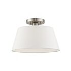 Livex Lighting Belclaire 41312-91 1-Lumière 60W Nickel brossé Plafonnier Semi Encastré