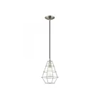 Livex Lighting 41322-91 Bedford 1-Lumière 60W Nickel brossé Suspendu