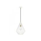 Livex Lighting 41325-13 Linz 1-Lumière 60W Blanc texturé avec accents en laiton antique Suspendu