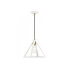 Livex Lighting 41329-13 Pinnacle 1-Lumière 60W Blanc texturé avec accents en laiton antique Suspendu