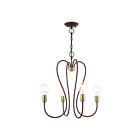 Livex Lighting 41364-07 Lucerne 4-lumières 240W Bronze avec accents en laiton antique Lustre