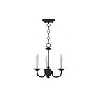 Livex Lighting 4153-04 Basics 3-lumières 180W Noir Convertible Plafonnier semi encastré ou Lustre
