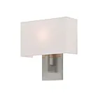 Livex Lighting Hayworth 42412-91 40W 1-Lumière Nickel brossé Applique Murale