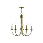 Livex Lighting 42685-02 Estate 5-lumières 300W Laiton antique Lustre