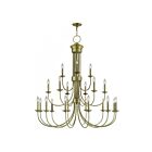 Livex Lighting 42688-02 Estate 21-lumières 840W Laiton antique Lustre