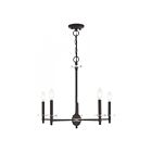 Livex Lighting 41775-91 Edinburgh 5-lumières 300W Bronze avec accents en nickel brossé Lustre