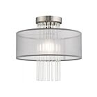 Livex Lighting Alexis 42802-91 1-Lumière 60W Nickel brossé Plafonnier Semi Encastré