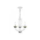 Livex Lighting 42903-60 Katarina 3-lumières 180W Blanc antique avec accents en laiton antique Lustre
