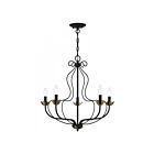 Livex Lighting 42905-04 Katarina 5-lumières 300W Noir avec accents en laiton antique Lustre