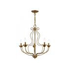 Livex Lighting 42905-48 Katarina 5-lumières 300W Feuille d'or antique Lustre