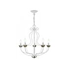 Livex Lighting 42905-60 Katarina 5-lumières 300W Blanc antique avec accents en laiton antique Lustre