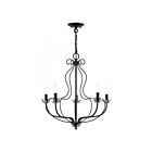 Livex Lighting 42905-68 Katarina 5-lumières 300W Noir brillant avec accents chromés polis Lustre