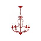 Livex Lighting 42905-72 Katarina 5-lumières 300W Rouge brillant Lustre