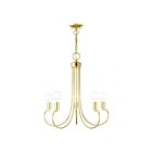 Livex Lighting 42925-02 Bari 5-lumières 300W Laiton poli Lustre