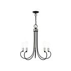 Livex Lighting 42925-04 Bari 5-lumières 300W Noir avec accents en nickel brossé Lustre