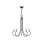 Livex Lighting 42925-76 Bari 5-lumières 300W Gris scandinave avec accents en nickel brossé Lustre