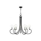 Livex Lighting 42927-04 Bari 7-lumières 420W Noir avec accents en nickel brossé Lustre