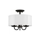 Livex Lighting Brookdale 42987-04 3-Lumières 120W Noir Plafonnier Semi Encastré