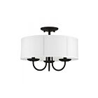 Livex Lighting Brookdale 42989-04 3-Lumières 120W Noir Plafonnier Semi Encastré
