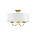 Livex Lighting Brookdale 42989-33 3-Lumières 120W Or doux Plafonnier Semi Encastré