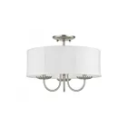 Livex Lighting Brookdale 42989-91 3-Lumières 120W Nickel brossé Plafonnier Semi Encastré