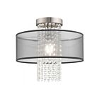 Livex Lighting Bella Vista 43202-91 1-Lumière 60W Nickel brossé Plafonnier Semi Encastré