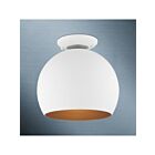 Livex Lighting Piedmont 43390-03 1-Lumière 40W Blanc avec accents de nickel brossé Plafonnier Semi Encastré