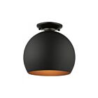 Livex Lighting Piedmont 43390-04 1-Lumière 40W Noir avec accents de nickel brossé Plafonnier Semi Encastré