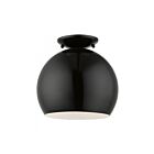 Livex Lighting Piedmont 43390-68 1-Lumière 40W Noir brillant Plafonnier Semi Encastré