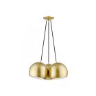 Livex Lighting 43393-33 Piedmont 3-Lumières 180W Or doux avec accents en laiton poli Suspendu