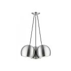 Livex Lighting 43393-66 Piedmont 3-Lumières 180W Aluminium brossé avec accents chromés polis Suspendu