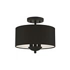 Livex Lighting Bainbridge 43441-04 3-Lumières 120W Noir Plafonnier Semi Encastré
