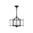 Livex Lighting Livingston 4398-04 4-Lumières 240W Noir avec accents de nickel brossé Plafonnier semi encastré ou Suspendu Convertible