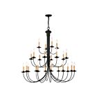 Livex Lighting 4537-04 Heritage 24-lumières 960W Noir Lustre
