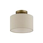 Livex Lighting Burnett 45422-48 1-Lumière 60W Feuille d'or antique avec des accents blancs Plafonnier Semi Encastré