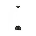 Livex Lighting 45481-68 Stockton 1-Lumière 60W Noir brillant avec accents en chrome poli Suspendu