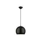 Livex Lighting 45482-68 Stockton 1-Lumière 60W Noir brillant avec accents en chrome poli Suspendu