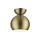 Livex Lighting Stockton 45487-01 1-Lumière 60W Laiton antique Plafonnier Semi Encastré