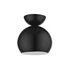 Livex Lighting Stockton 45487-68 1-Lumière 60W Noir brillant Plafonnier Semi Encastré