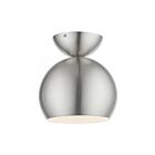Livex Lighting Stockton 45487-91 1-Lumière 60W Nickel brossé Plafonnier Semi Encastré