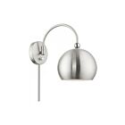 Livex Lighting Stockton 45489-91 60W 1-Lumière Nickel brossé avec accents de chrome poli Applique Murale